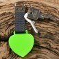 Mobile Preview: Schlüsselanhänger mit Foto - Herz neongrün - einseitig -