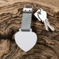 Preview: Schlüsselanhänger mit Foto - Herz weiß - einseitig