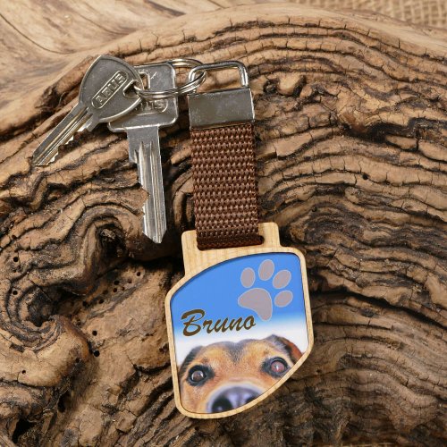 Schlüsselanhänger Swing mit Foto - aus Holz - zweiseitig