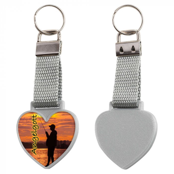 Schluesselanhaenger mit Foto Herz silber einseitig Schluesselanhaenger mit Foto Herz silber einseitig
