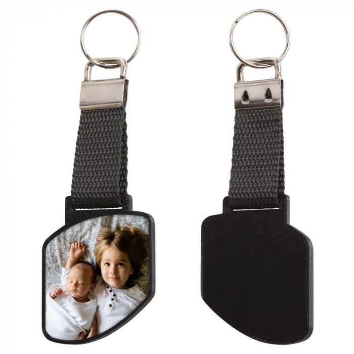 Schluesselanhaenger mit Foto Swing schwarz einseitig Schluesselanhaenger mit Foto Swing schwarz einseitig