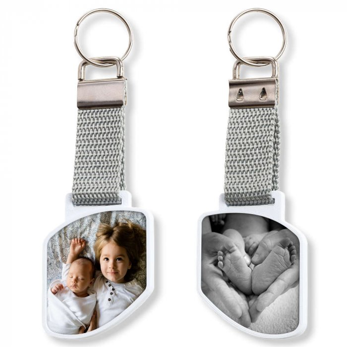 Schluesselanhaenger mit Foto Swing weiß zweiseitig Schluesselanhaenger mit Foto Swing weiß zweiseitig