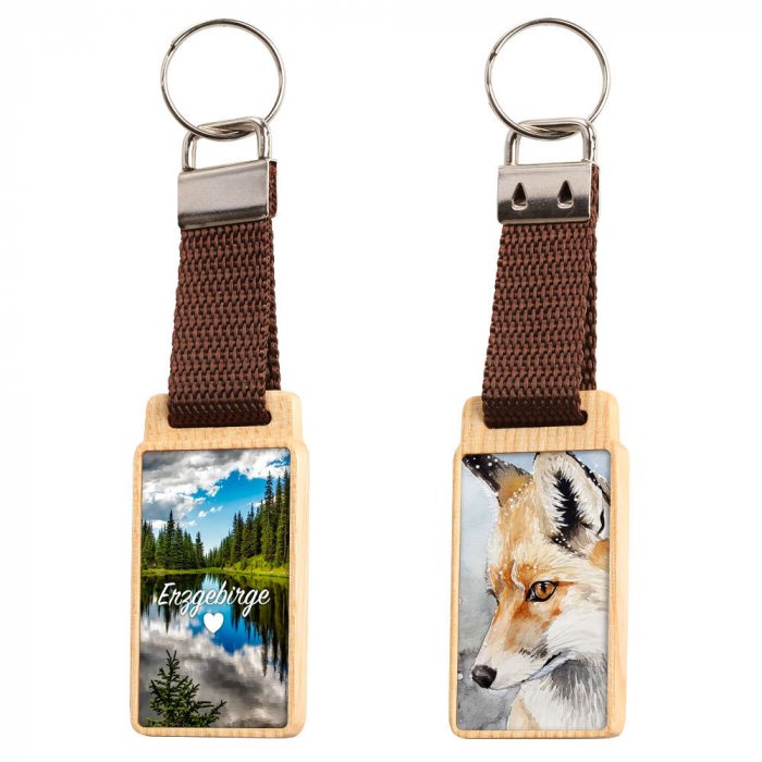 Schluesselanhaenger mit Foto Tokio rechteckig zweiseitig aus Holz Schluesselanhaenger mit Foto Tokio rechteckig zweiseitig aus Holz