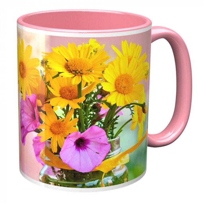 Fototasse rosa gestalten und bedrucken Fototasse rosa gestalten und bedrucken