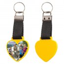 Schlüsselanhänger mit Foto - Herz gelb - einseitig -